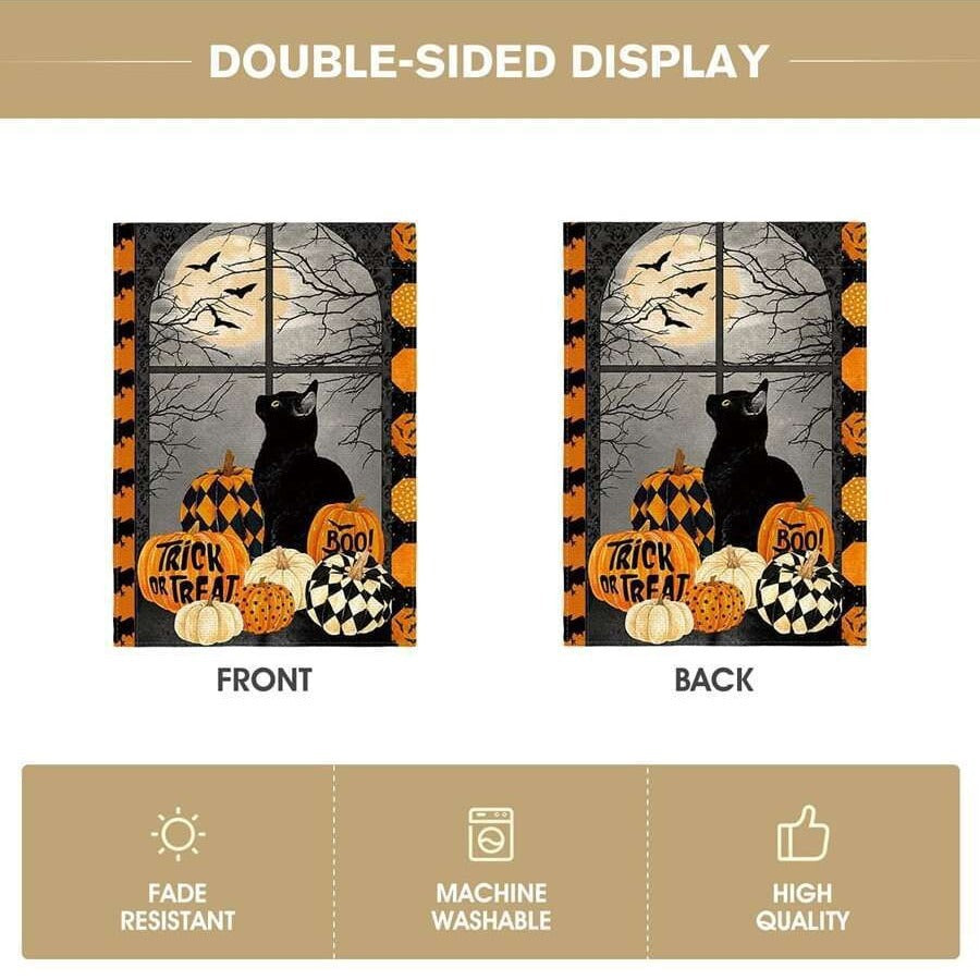 Halloween Cat Pumpkin Garden Banner Garden Decoration Flag