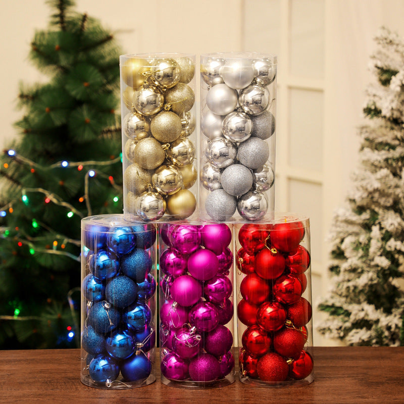 Christmas Ball Plastic Pendant Colorful Ball 3 Cm4cm6cm8CM Christmas Product Wholesale